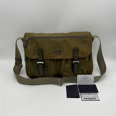 prada military green wallet